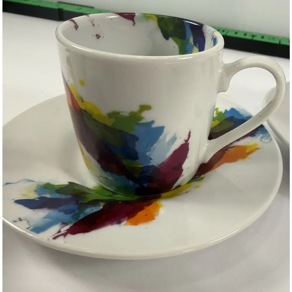 Könitz Porzellan On Colour - Flow Contemporary Espresso Demitasse Cups & Saucers